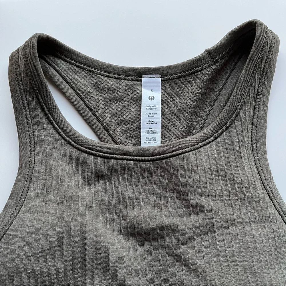 NWT Lululemon Ebb to Street Cropped Racerback Tank Top - Carob Brown - Picture 8 of 8